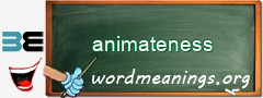 WordMeaning blackboard for animateness